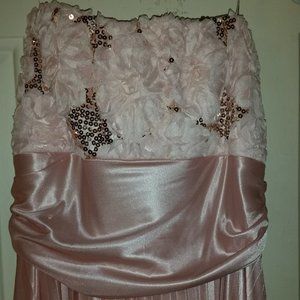 Women's light pink sequined stapless dress size 13 - slightly Used
